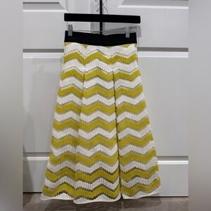 Milly A-Line Chevron Skirt - Yellow and White